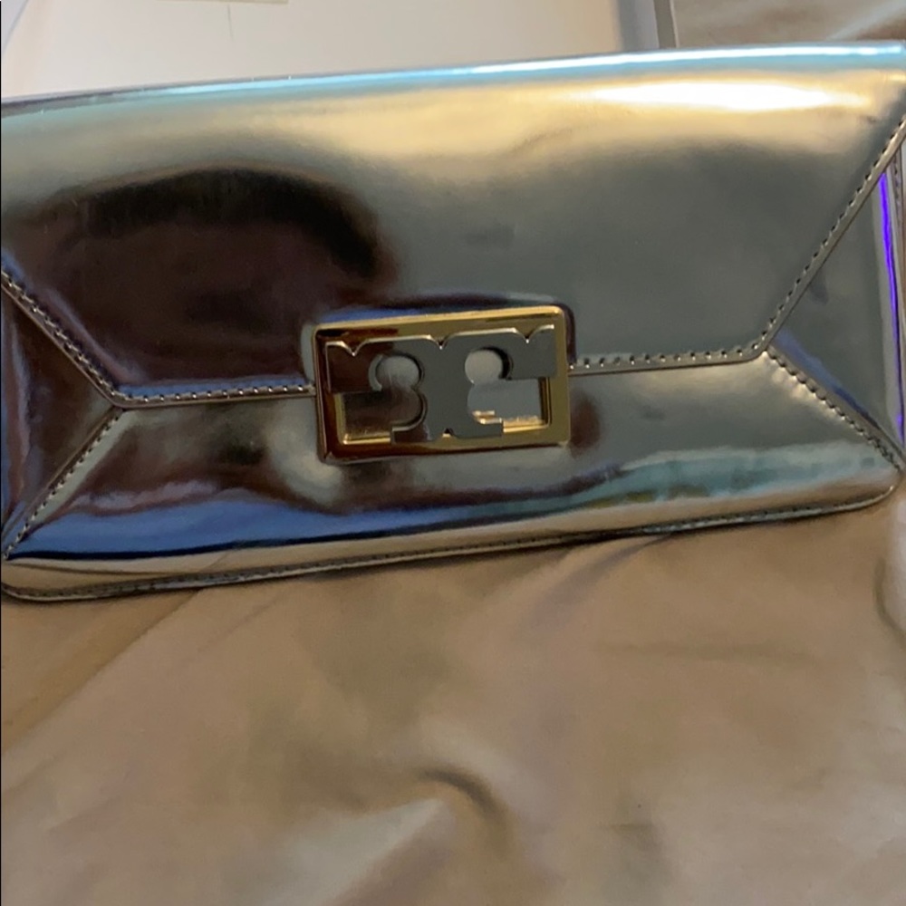 Torch Burch Gigi metallic clutch